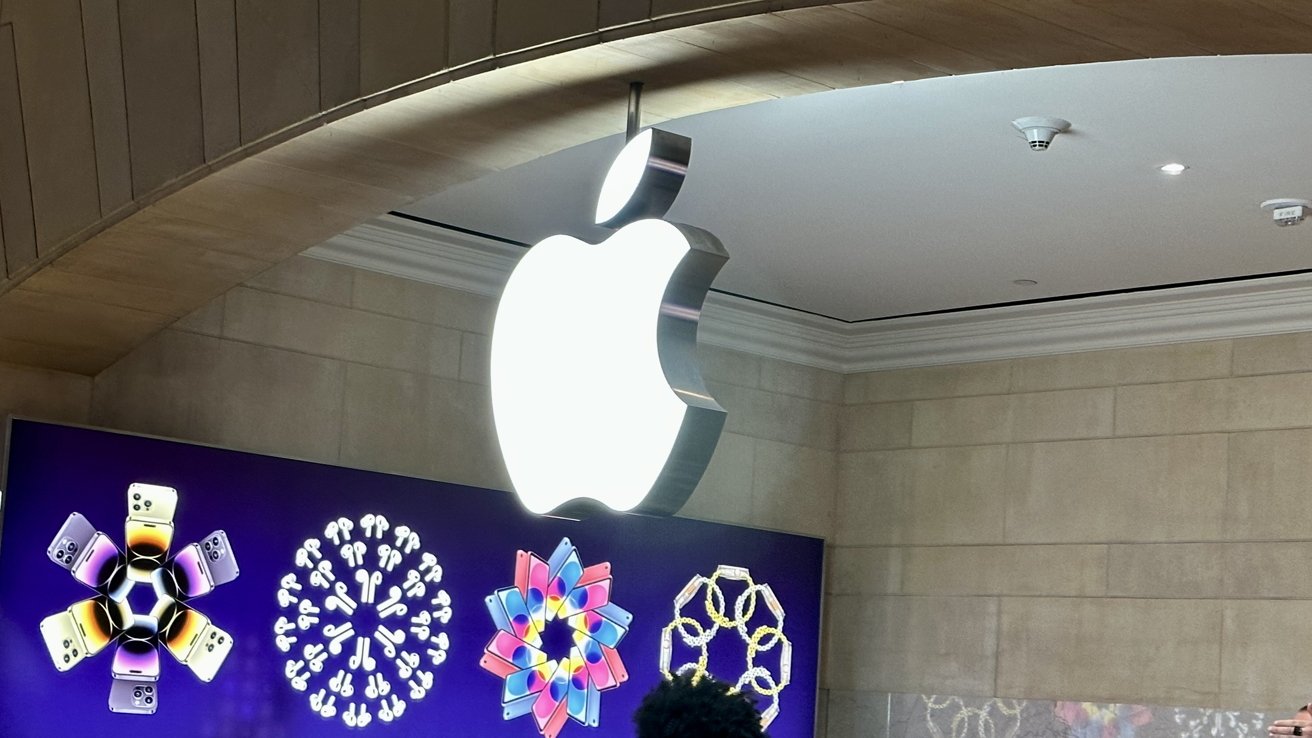 Logotipo de Apple en la parte superior