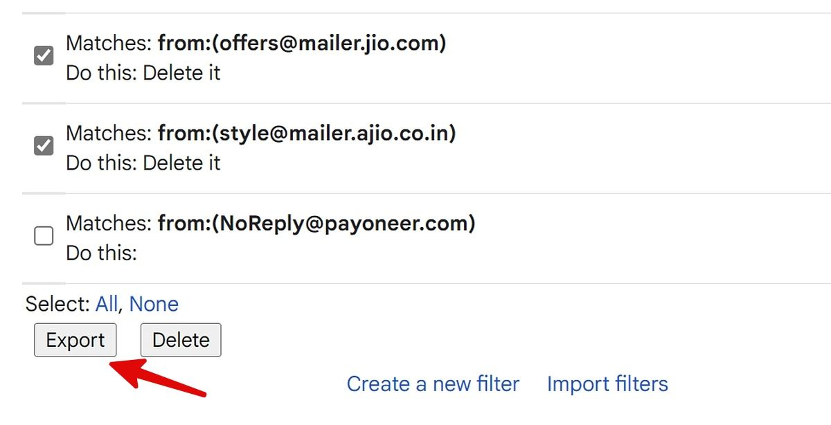 exportar filtros de gmail 