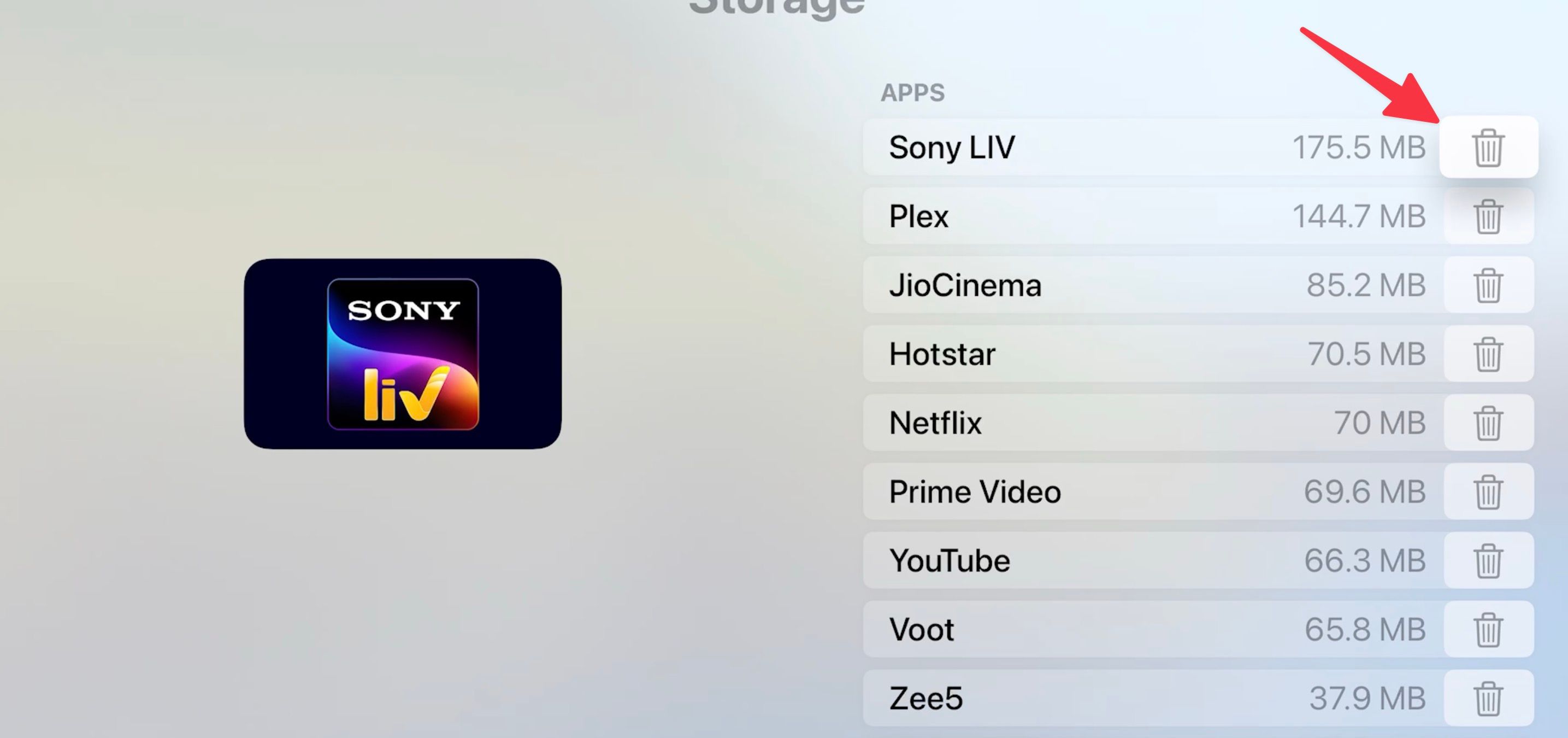 eliminar aplicaciones en Apple TV