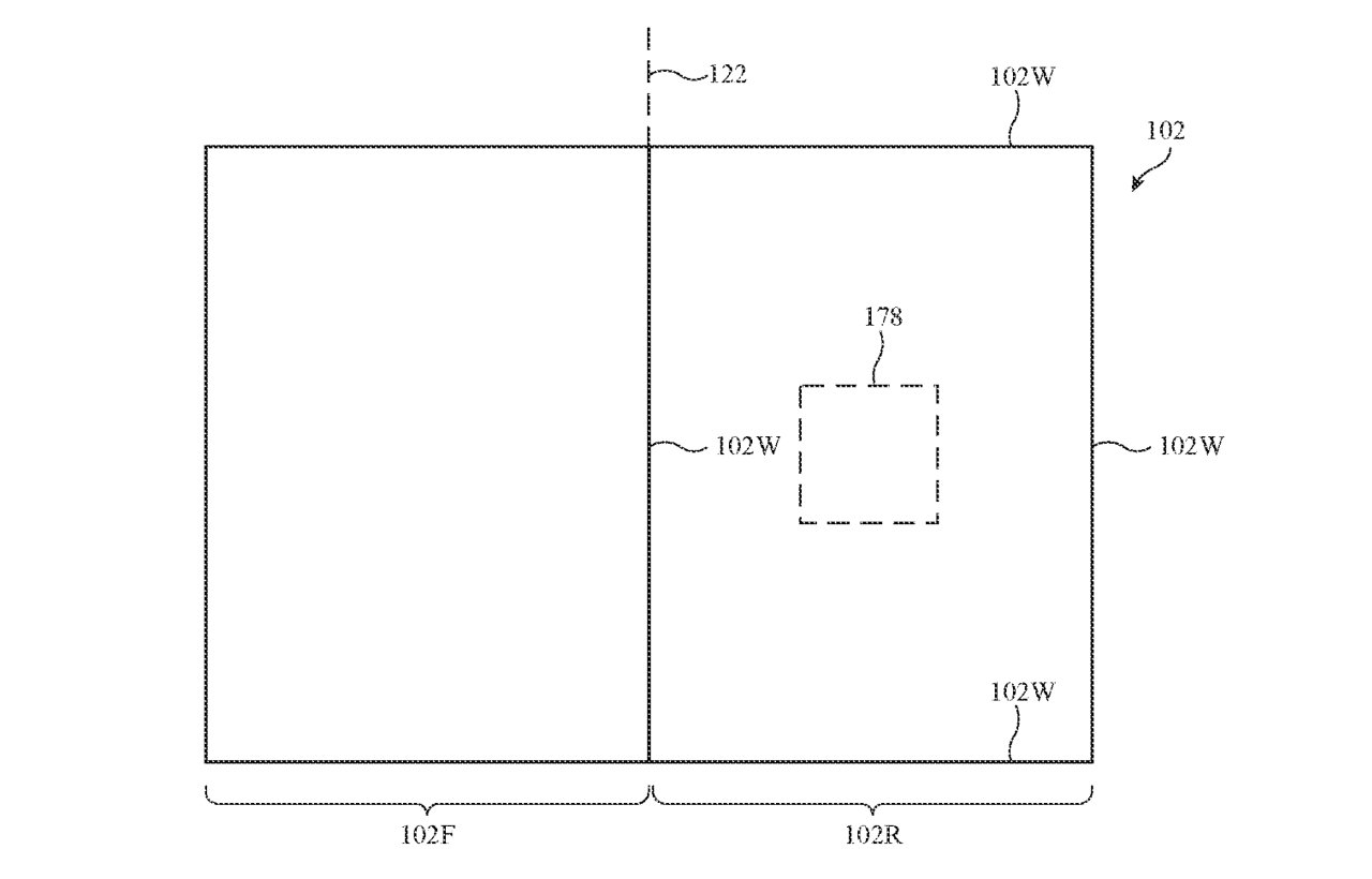 Detalle de la patente que muestra un estuche de carga inalámbrica de folio sugerido